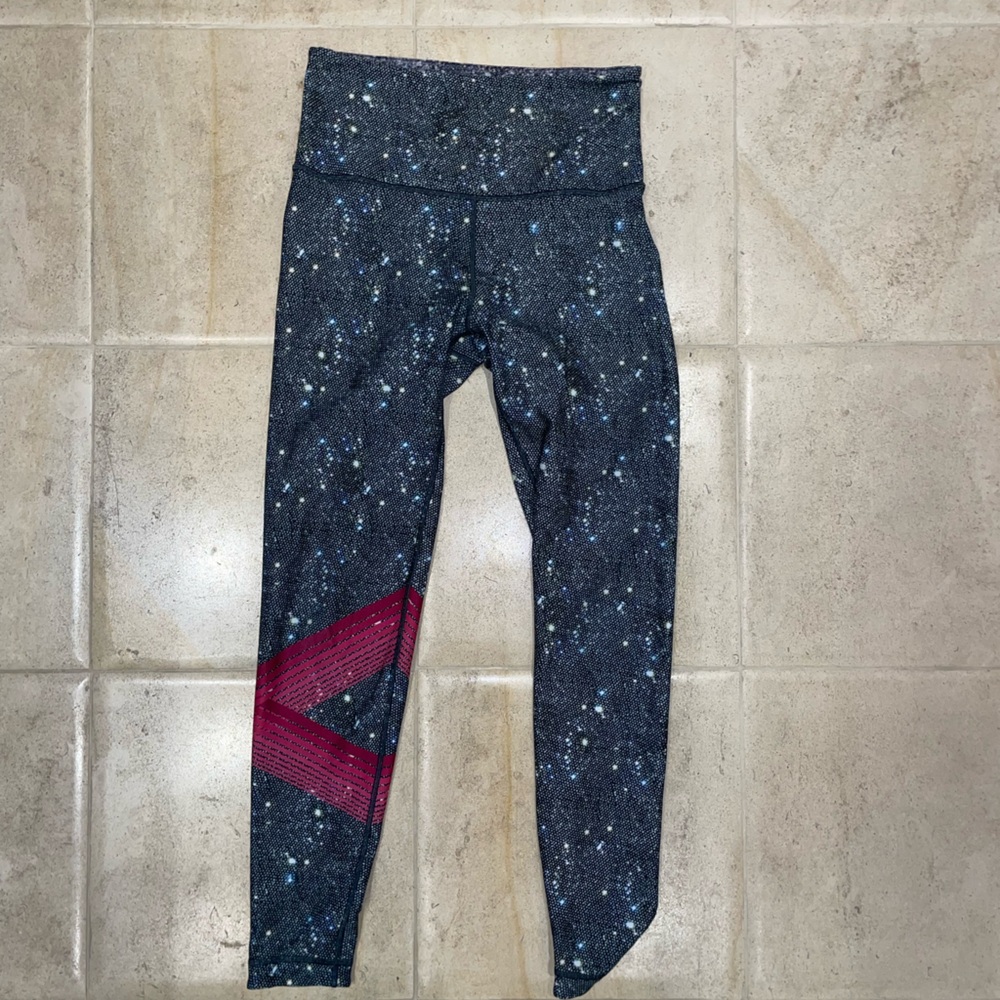 Peloton Starry Night Leggings with Pink Accent